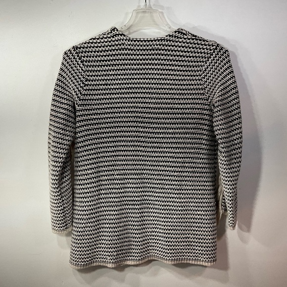 Knox Rose Black & Beige Tan Fringed Knit Cardigan Sweater XS - Picture 3 of 9